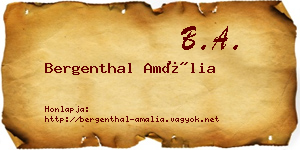 Bergenthal Amália névjegykártya